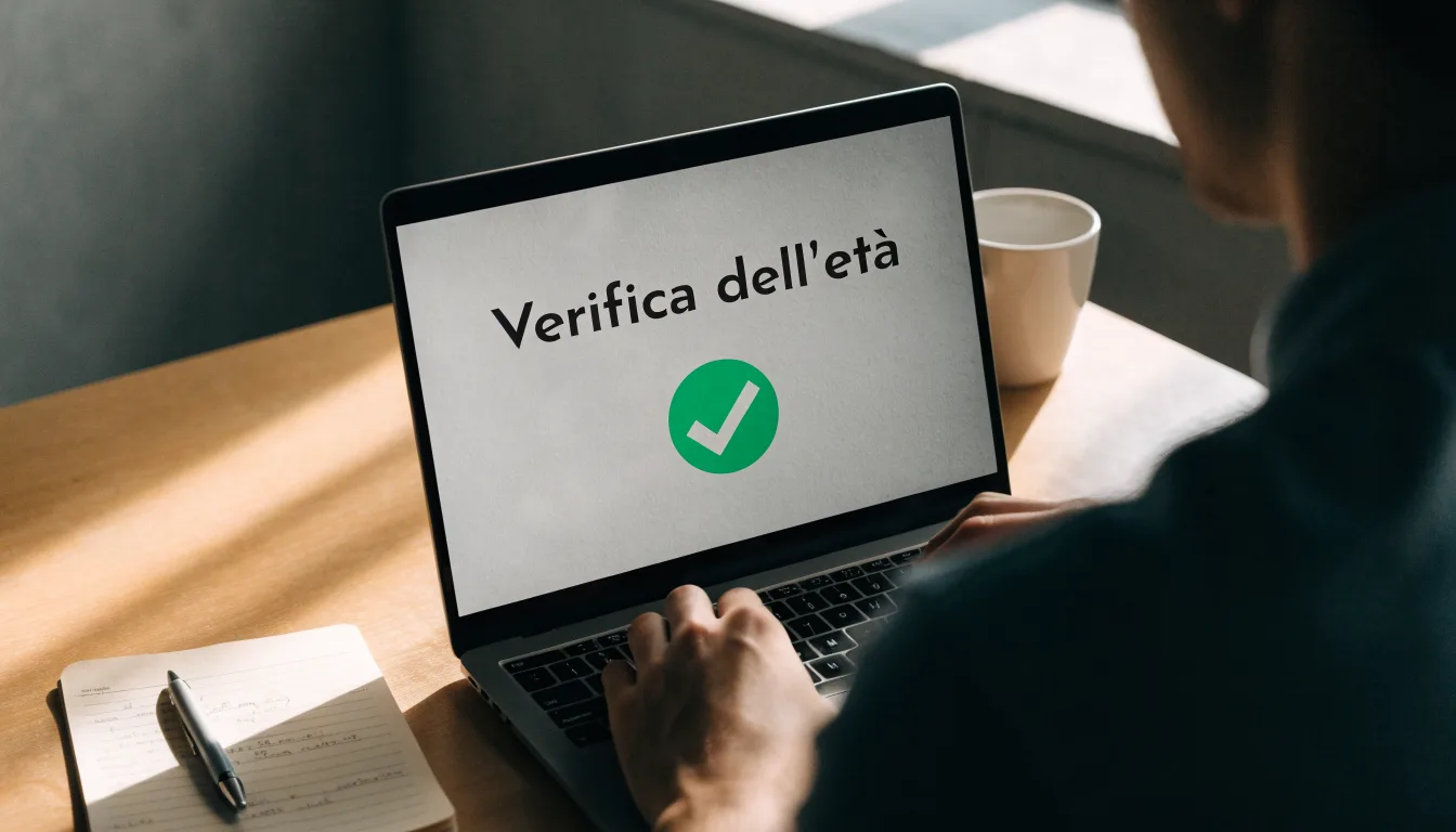 Un foglio di concessione in carta con un timbro rosso, appoggiato su una scrivania di legno accanto a una penna