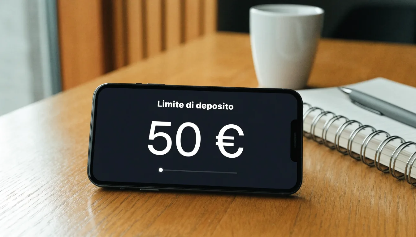 Un foglio di concessione in carta con un timbro rosso, appoggiato su una scrivania di legno accanto a una penna