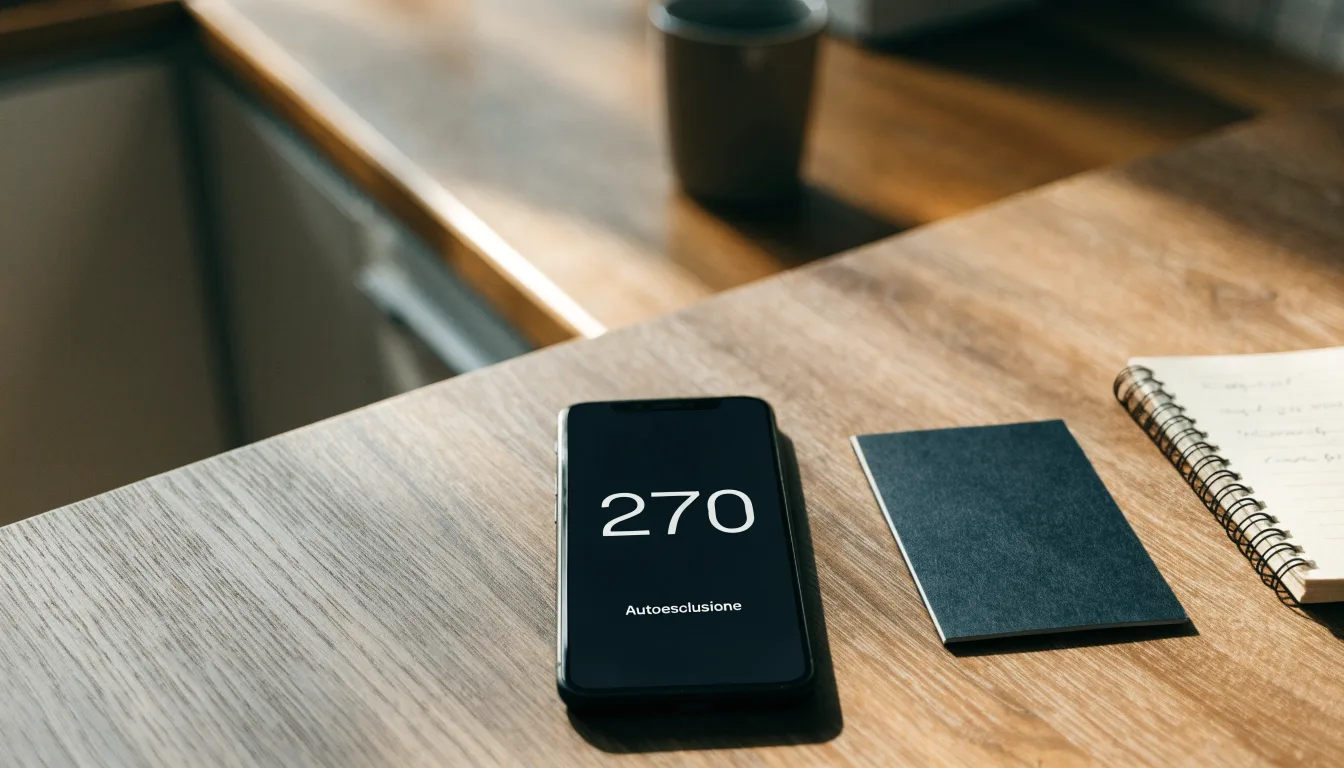 Un documento di identità appoggiato accanto a uno smartphone con un timer sullo schermo, su un tavolo da cucina